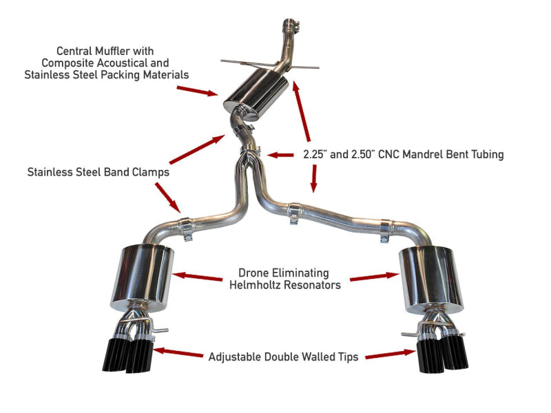 AWE Tuning Audi B8 A4 Touring Edition Exhaust - Quad Tip Diamond Black Tips-thumbmail-3