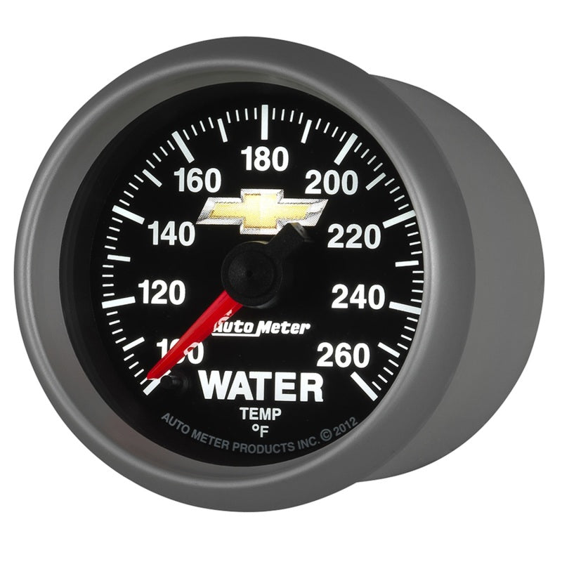 AutoMeter Gauge Water Temp 2-1/16in. 100-260 Deg. F Digital Stepper Motor Chevy Gold Bowtie-thumbmail-5