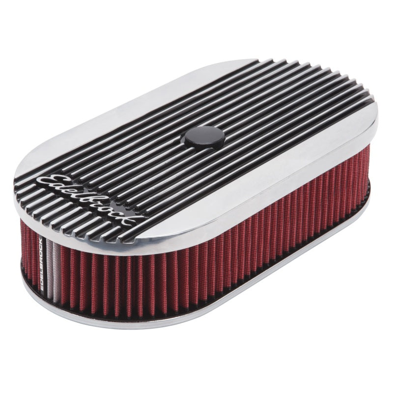 Edelbrock Air Cleaner Elite II Oval Single 4-Bbl Carb 2 5In Red Element Polished-thumbmail-9