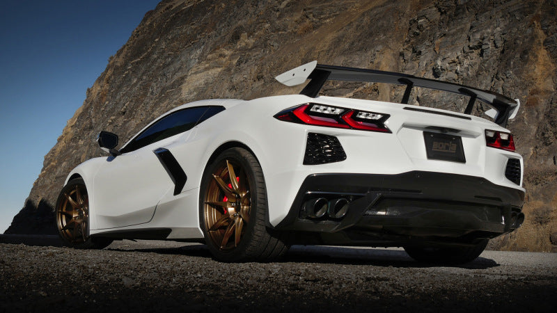 Borla 2020 Chevrolet Corvette C8 6.2 ATAK 3in Exhaust System Dual Round Rolled A/C Black Chrome Tips-thumbmail-2