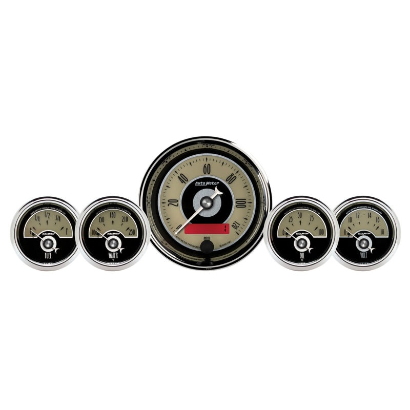 AutoMeter Gauge Kit 5 Pc. 3-3/8in. & 2-1/16in. Elec. Speedometer Cruiser Ad-thumbmail-2
