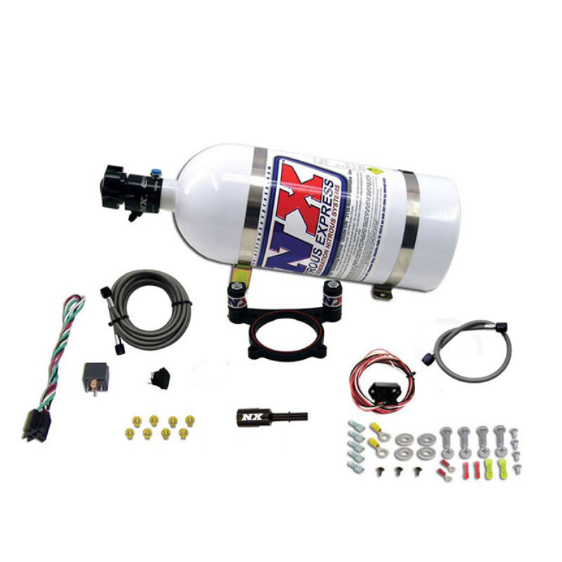 Nitrous Express 11-15 Ford Mustang GT 5.0L Coyote 4 Valve Nitrous Plate Kit (50-200HP) w/10lb Bottle-thumbmail-2