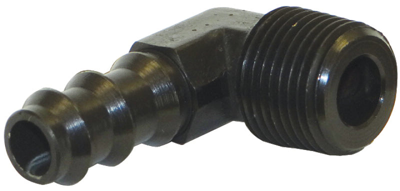 Moroso Air/Oil Separator Fuel Line Fitting - 3/8in to 3/8in Hose - 90 Degree - Black - Single-thumbmail-1
