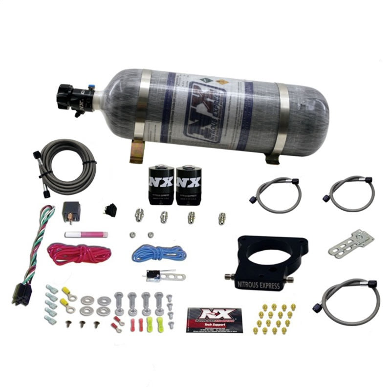 Nitrous Express GM LS 78mm 3-Bolt Nitrous Plate Kit (50-350HP) w/12lb Composite Bottle-thumbmail-2