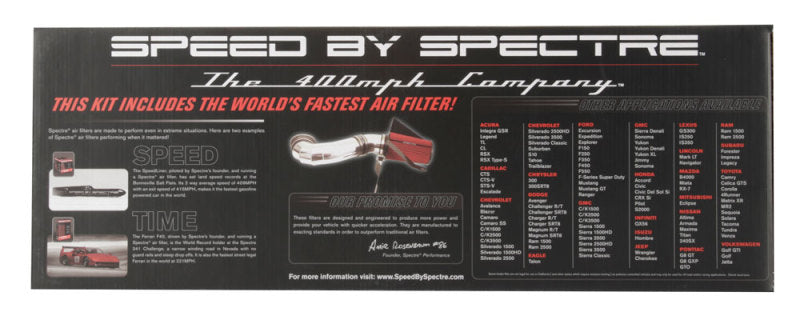 Spectre 05-09 Ford Mustang GT V8-4.6L F/I Air Intake Kit - Polished w/Red Filter-thumbmail-7