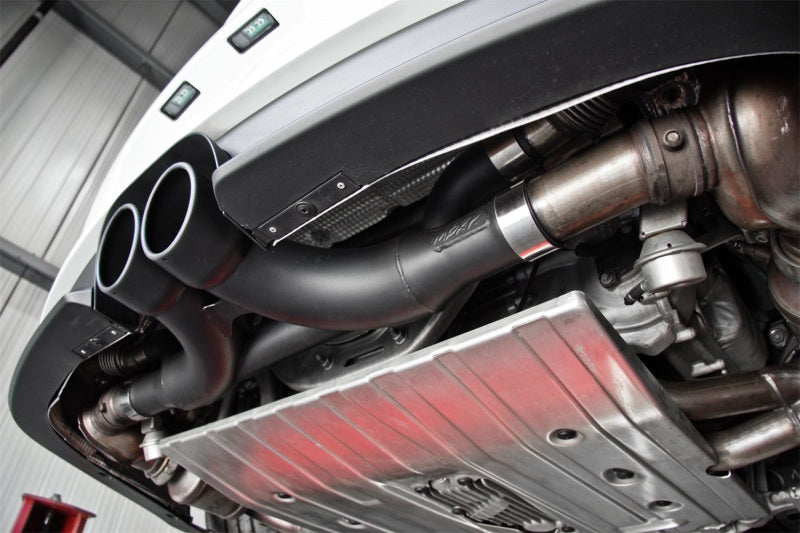 MBRP 14-15 Porsche GT3/GT3RS 3in Center Muffler Bypass 4in Tips - Black Coated-thumbmail-5