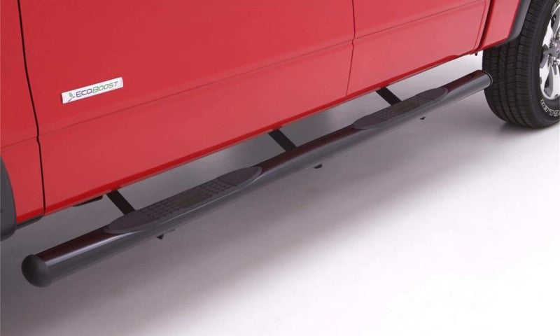 Lund 15-17 Chevy Colorado Crew Cab 4in. Oval Straight Steel Nerf Bars - Black-thumbmail-5