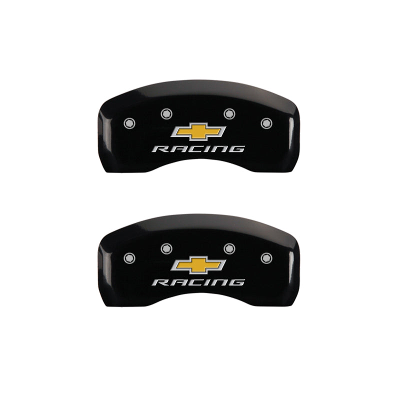 MGP 4 Caliper Covers Engraved Front & Rear Chevy racing Black finish silver ch-thumbmail-4