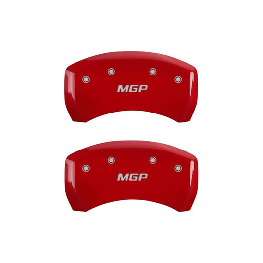 MGP Rear set 2 Caliper Covers Engraved Rear MGP Red finish silver ch