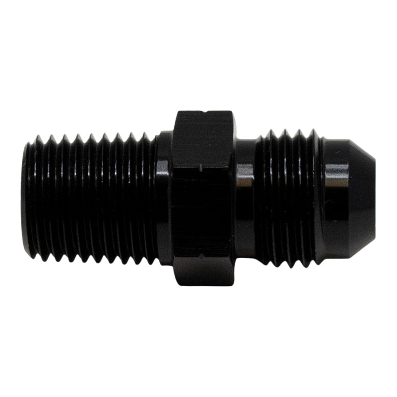 DeatschWerks 6AN Male Flare to 1/4in Male NPT Adapter - Anodized Matte Black-thumbmail-1