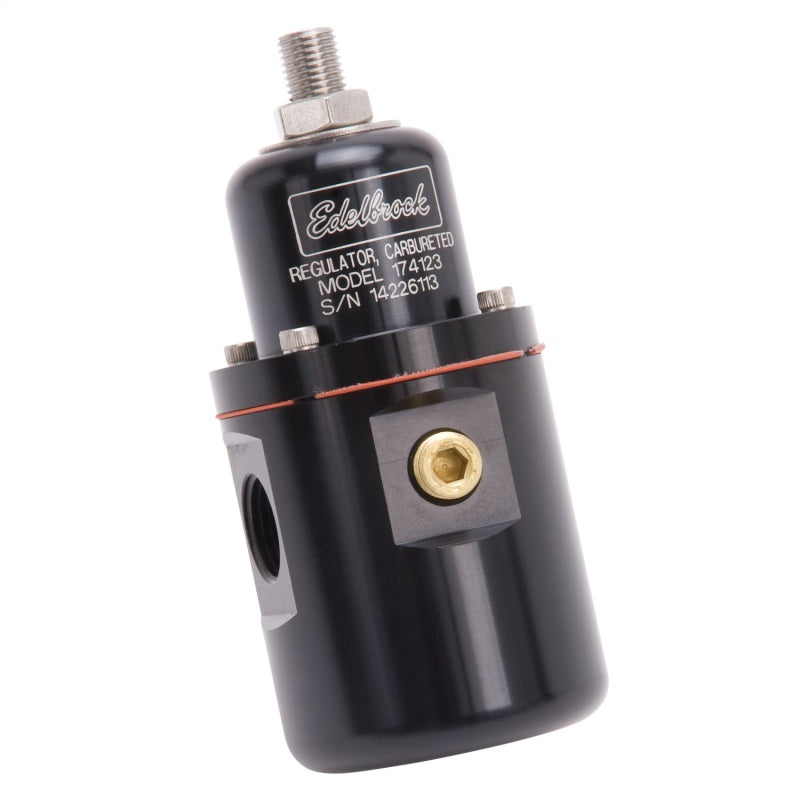 Edelbrock Fuel Pressure Regulator Carbureted 160 GPH 5-10 PSI 3/8In In/Out Returnless Black-thumbmail-9