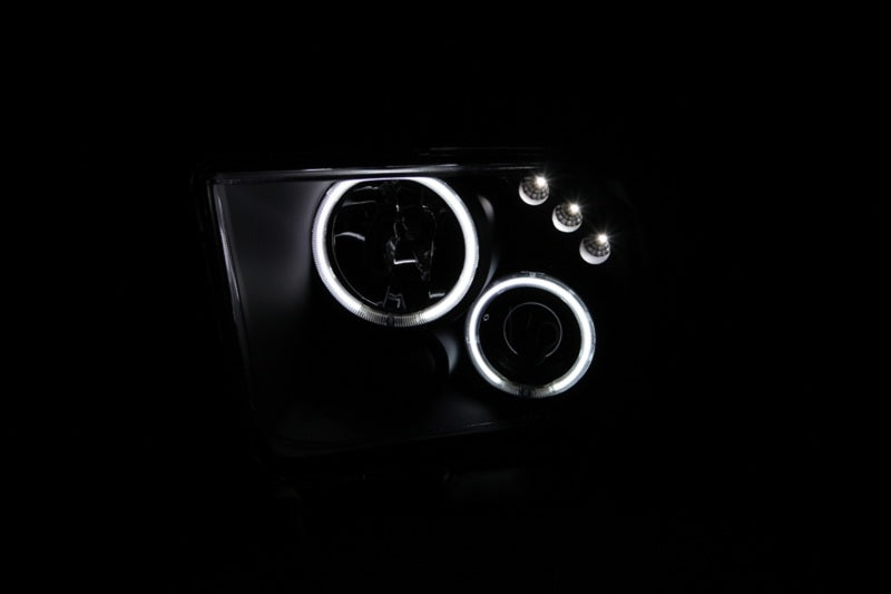 ANZO 2005-2009 Ford Mustang Projector Headlights w/ Halo Black-thumbmail-8