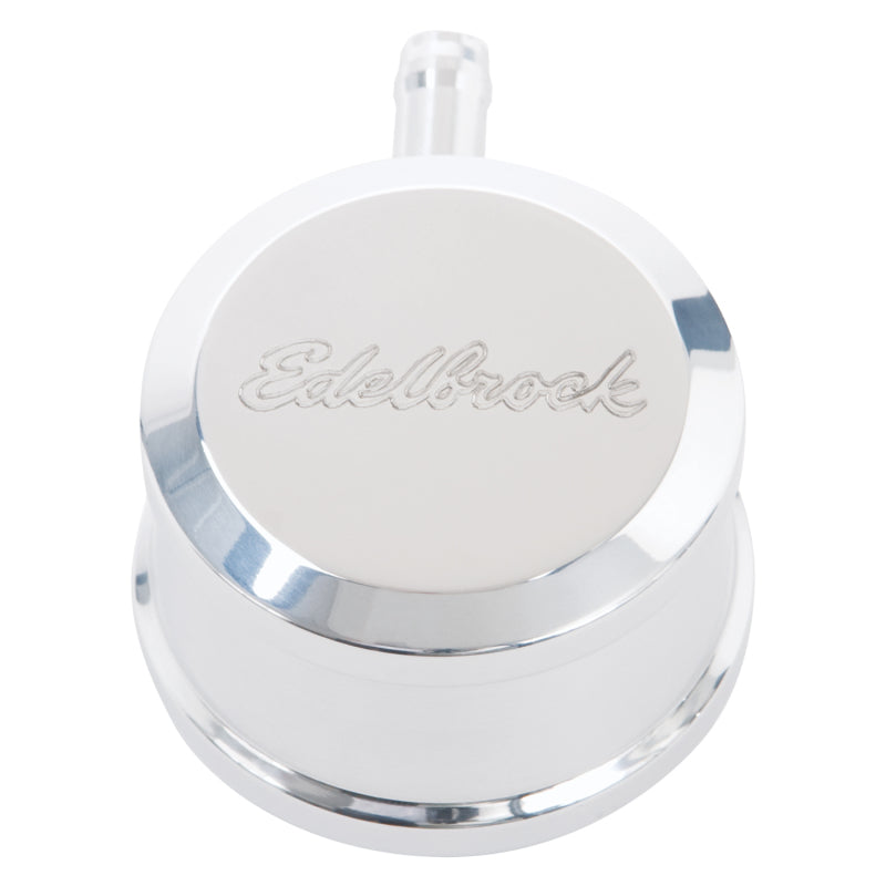 Edelbrock PCV for Valve Cover Aluminum Round Push In w/ 90-Degree Port Breather Look w/ Etched Logo-thumbmail-2