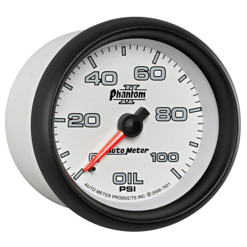 Autometer Phantom II 2-5/8in 100 PSI Mechanical Oil Pressure Gauge-thumbmail-3