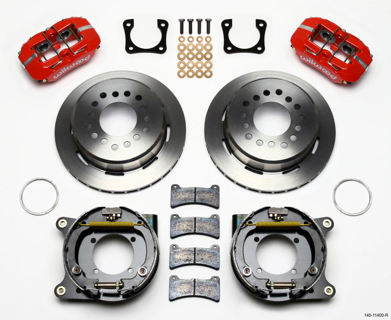 Wilwood Dynapro Low-Profile 11.00in P-Brake Kit - Red Chevy 12 Bolt Spcl 2.81in Off Stag Mount-thumbmail-1