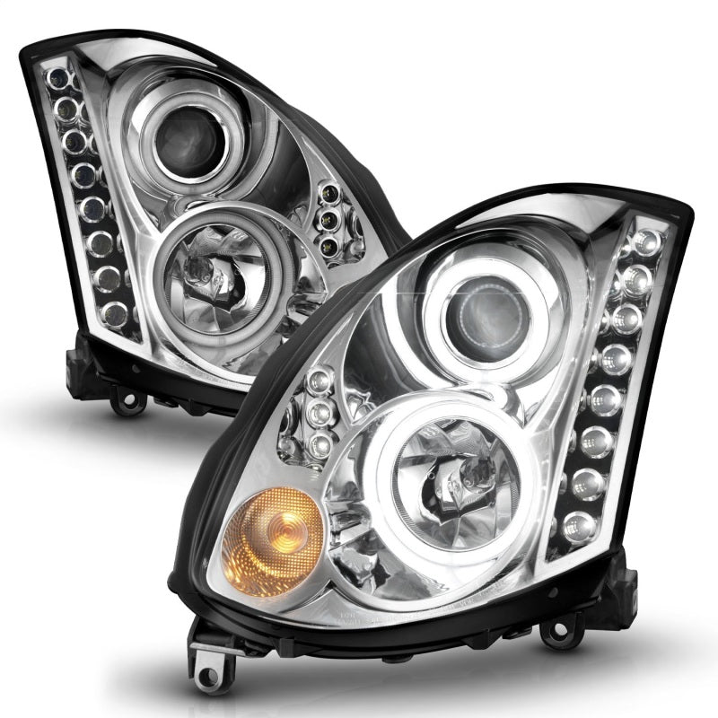 ANZO 2003-2007 Infiniti G35 Projector Headlights w/ Halo Chrome (CCFL) (HID Compatible)-thumbmail-9