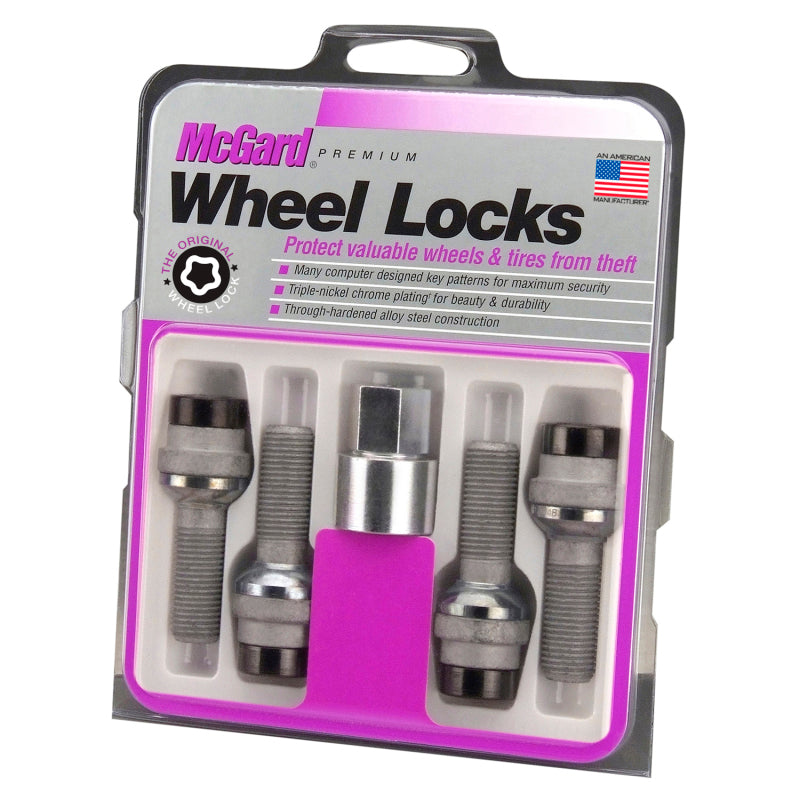McGard Wheel Lock Bolt Set - 4pk. (Radius Seat) M14X1.5 / 19mm Hex / 35.4mm Shank Length - Black-thumbmail-2