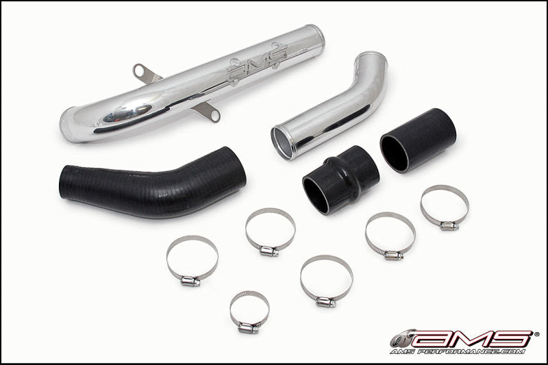 AMS Performance 08-15 Mitsubishi EVO X Upper I/C Pipe - Black Powder Coat-thumbmail-2