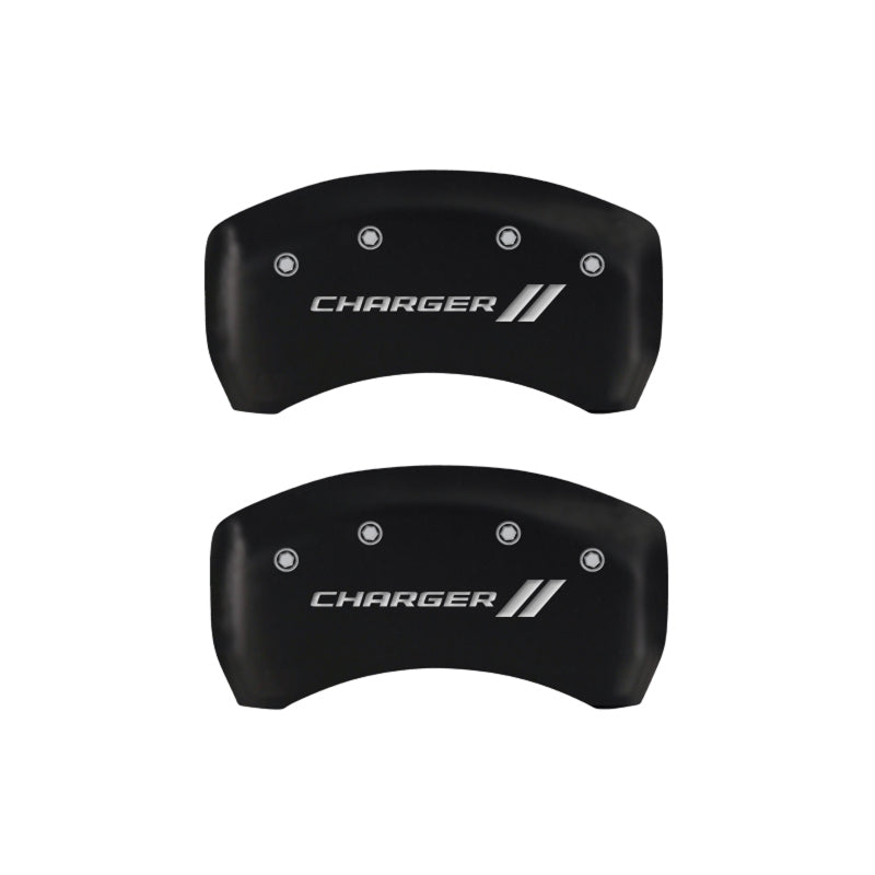 MGP 4 Caliper Covers Engraved Front & Rear With stripes/Charger Red finish silver ch-thumbmail-5