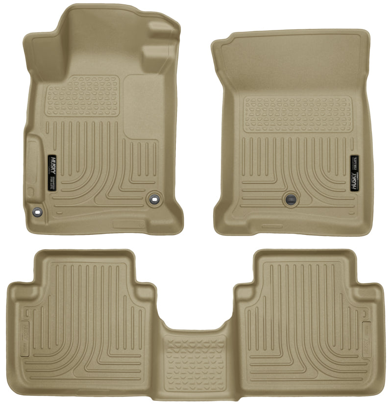 Husky Liners 2013 Honda Accord WeatherBeater Tan Front & 2nd Seat Floor Liners (4-Door Sedan Only)-thumbmail-2