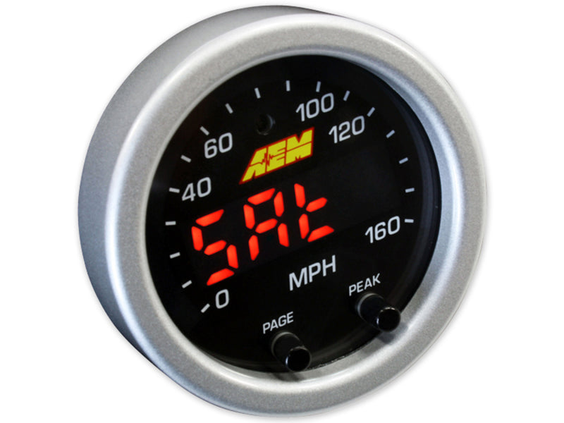 AEM X-Series 0-160 MPH Black Bezel w/ Black Face GPS Speedometer Gauge-thumbmail-4