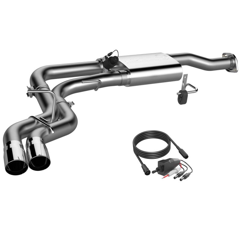 QTP 15-18 Ford F-150 CC/EC Standard Bed 304SS Screamer Cat-Back Exhaust w/3in Tips-thumbmail-2