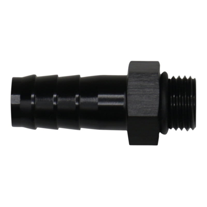 DeatschWerks 6AN ORB Male to 1/2in Male Triple Barb Fitting (Incl O-Ring) - Anodized Matte Black-thumbmail-1