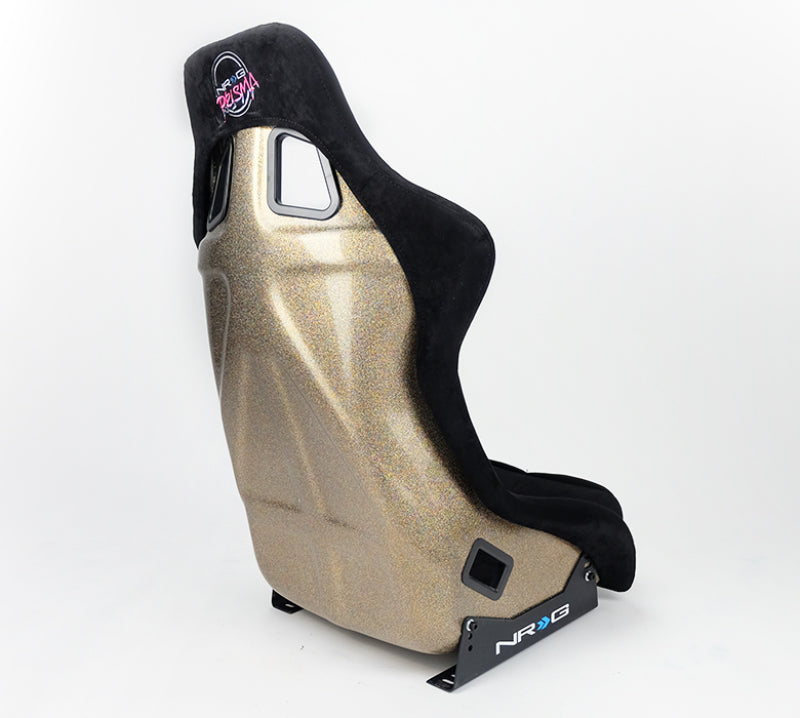 NRG FRP Bucket Seat ULTRA Edition - Large (Black Alcantara/Gold Glitter Back)-thumbmail-5