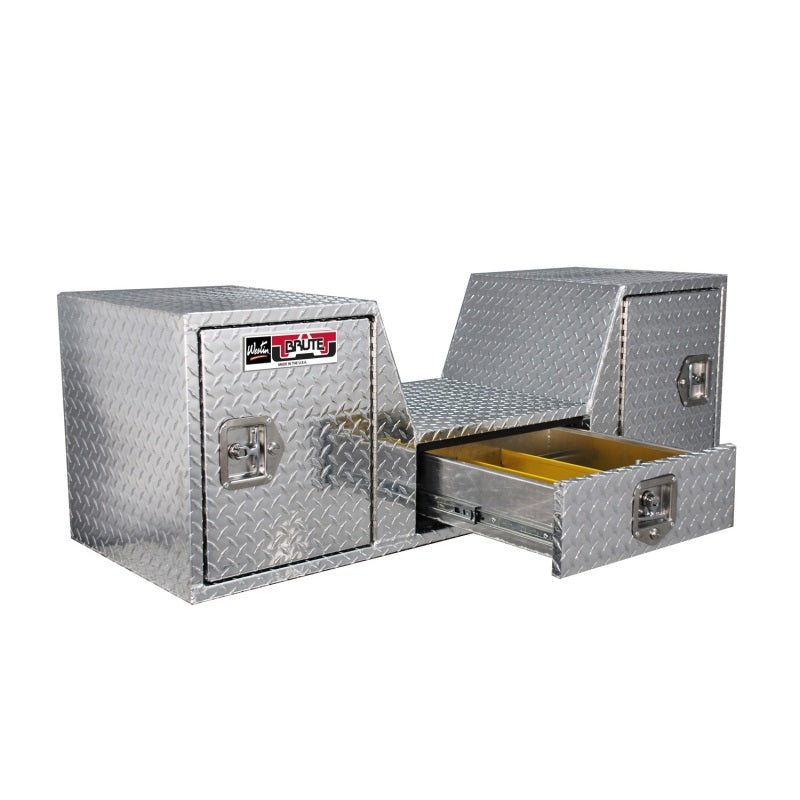 Westin/Brute V Shape Goose Neck 5th Wheel 57in Tailgate Box 1 Drawer/2 Swing Doors - Aluminum-thumbmail-2