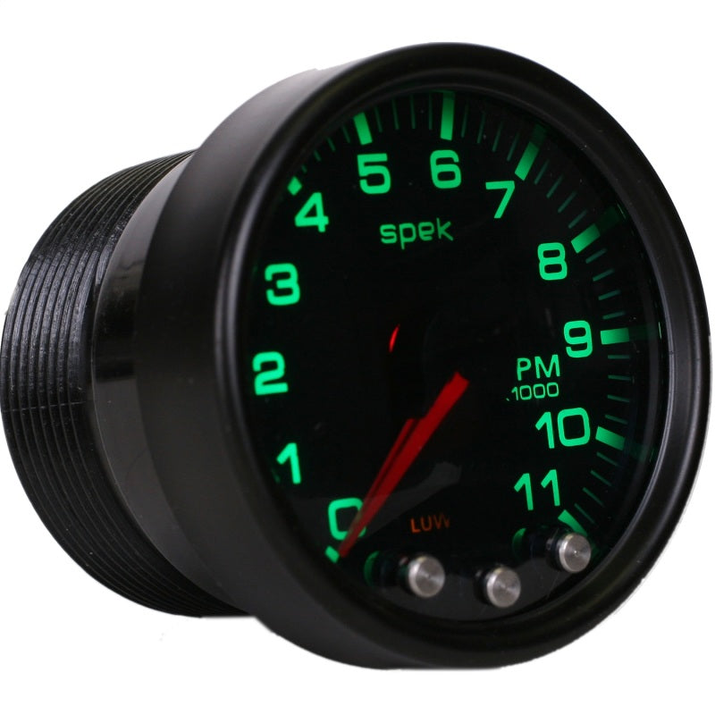 Autometer Spek-Pro Gauge Tach 2 1/16in 11K Rpm W/ Shift Light & Peak Mem Blk/Smoke/Blk-thumbmail-1