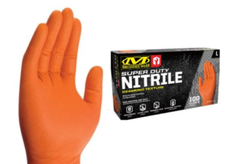 Mechanix Wear SD Orange Nitrile RDT 8 Mil XL - 10 Packs (100 Gloves Ea)-thumbmail-1