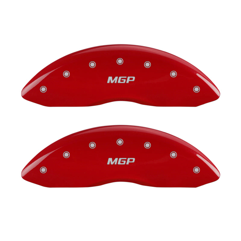 MGP 4 Caliper Covers Engraved Front & Rear MGP Red Finish Silver Characters 2018 Tesla S-thumbmail-1