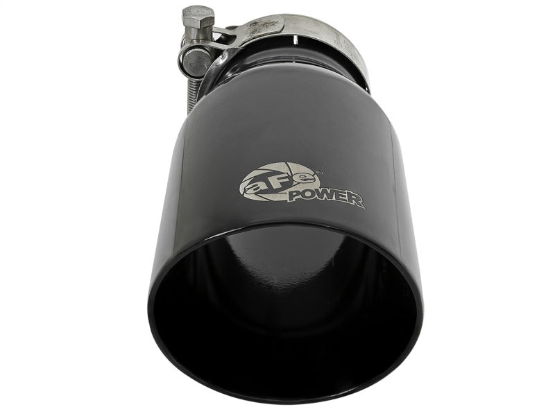aFe MACH Force-Xp Universal 409 SS Single-Wall Clamp-On Exhaust Tip - Black-thumbmail-2