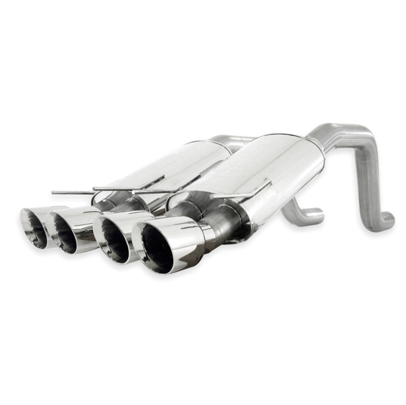 Stainless Works 2006-13 Corvette C6ZO6/ZR1 3in Axleback Chambered Mufflers Quad 4in Rolled Edge Tips-thumbmail-2