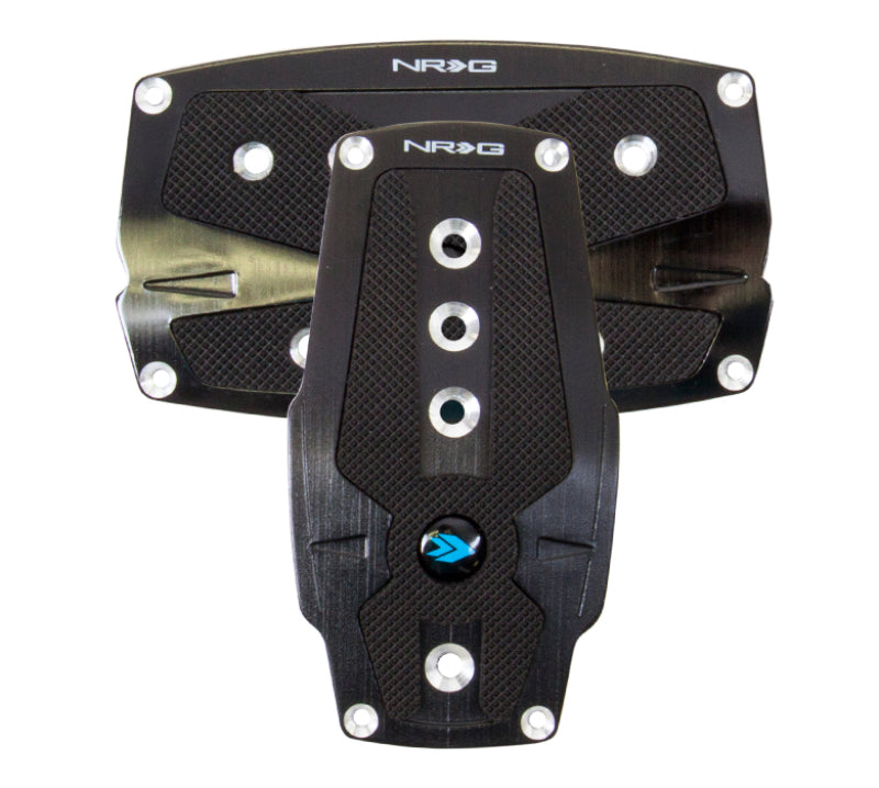 NRG Brushed Aluminum Sport Pedal A/T - Black w/Black Rubber Inserts-thumbmail-2