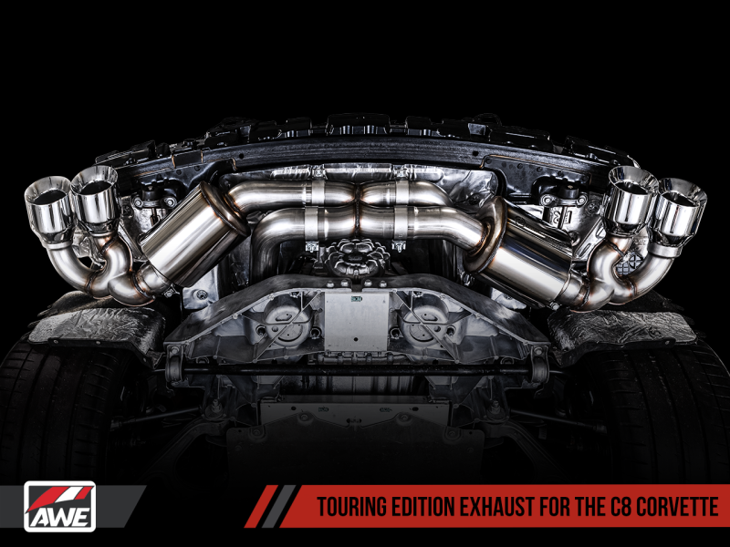 AWE Tuning 2020 Chevrolet Corvette (C8) Touring Edition Exhaust - Quad Chrome Silver Tips-thumbmail-10
