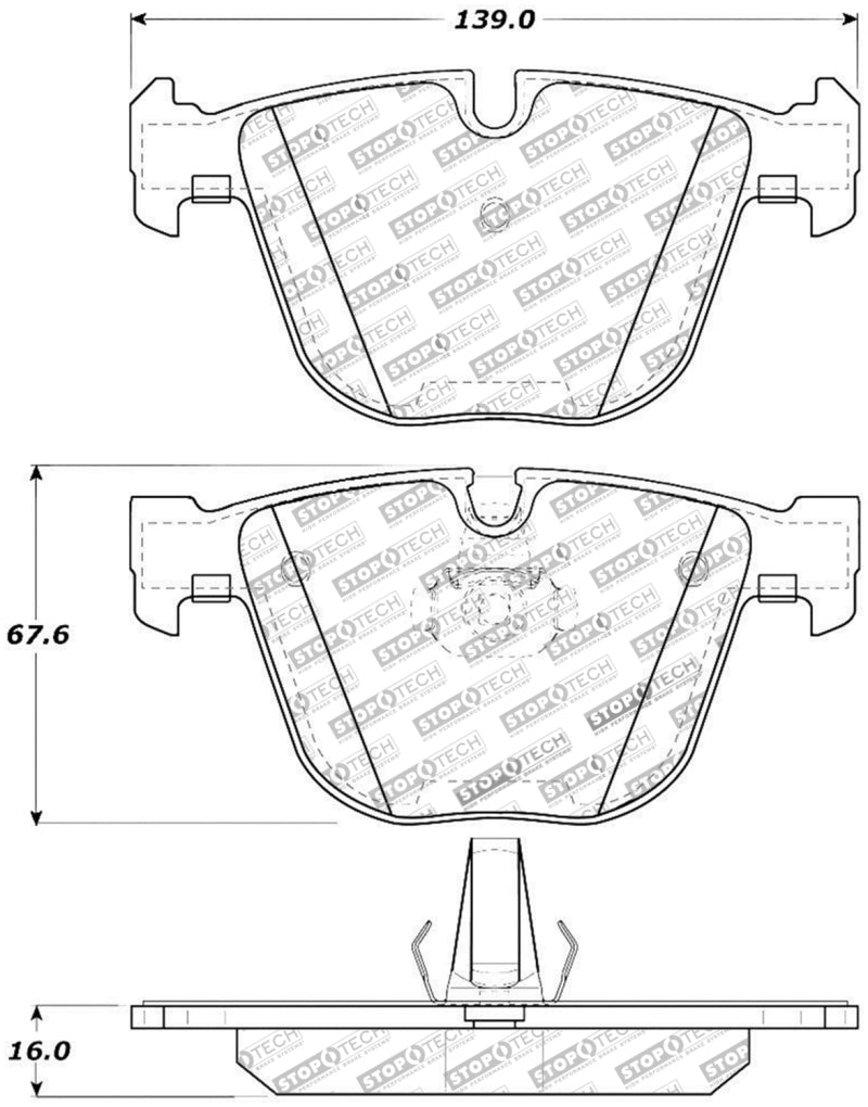 StopTech Performance 06-09 BMW M5 E60 / 07-09 M6 E63/E63 Rear Brake Pads-thumbmail-3