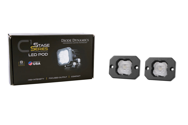 Diode Dynamics Stage Series C1 LED Pod - White SAE Fog Flush ABL (Pair)-thumbmail-3