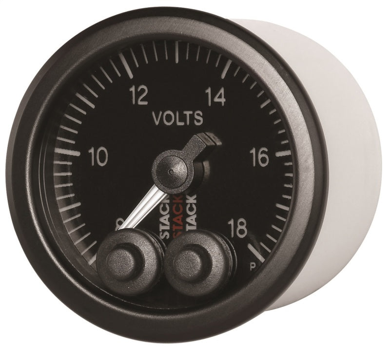 Autometer Stack 52mm 8-18V Pro-Control Battery Voltage Gauge -Black-thumbmail-1