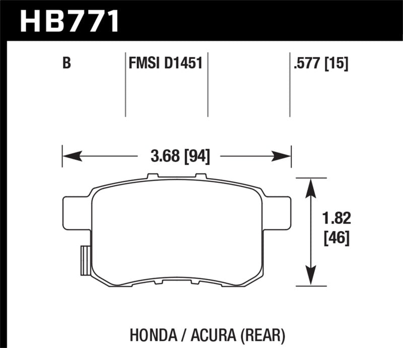 Hawk 08-16 Honda Accord High Performance Street 5.0 Rear Brake Pads-thumbmail-1