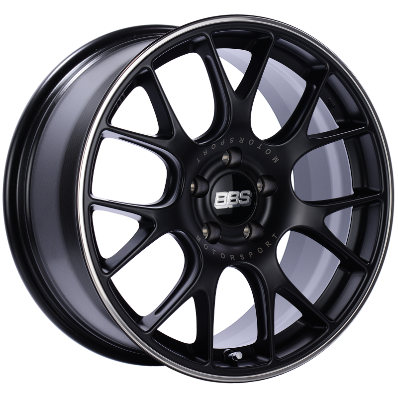 BBS CH-R 18x8.5 5x112 ET47 Satin Black Polished Rim Protector Wheel -82mm PFS/Clip Required-thumbmail-1