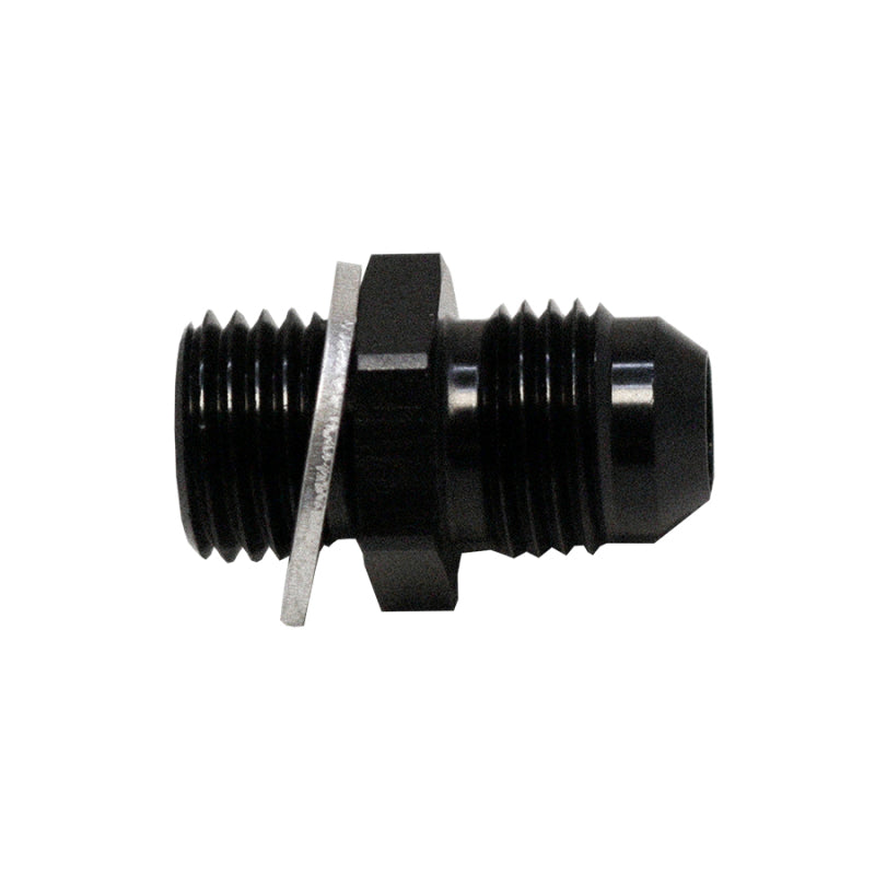 DeatschWerks 6AN Male Flare to M14 X 1.5 Male Metric Adapter (Incl Washer) - Anodized Matte Black-thumbmail-1