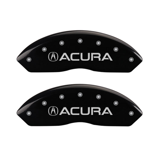 MGP 4 Caliper Covers Engraved Front & Rear Acura Black finish silver ch
