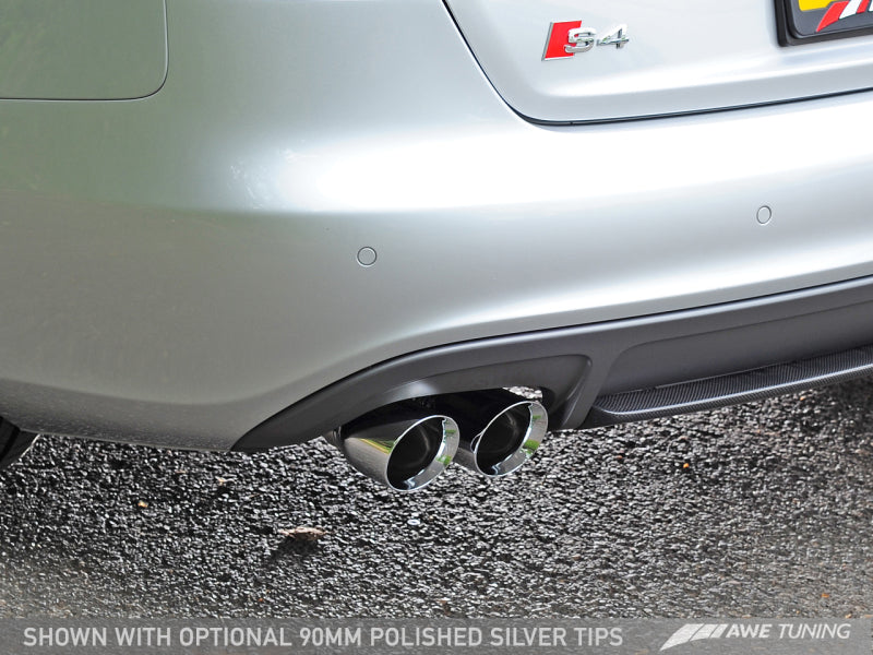 AWE Tuning Audi B8 / B8.5 S4 3.0T Touring Edition Exhaust - Chrome Silver Tips (90mm)-thumbmail-7