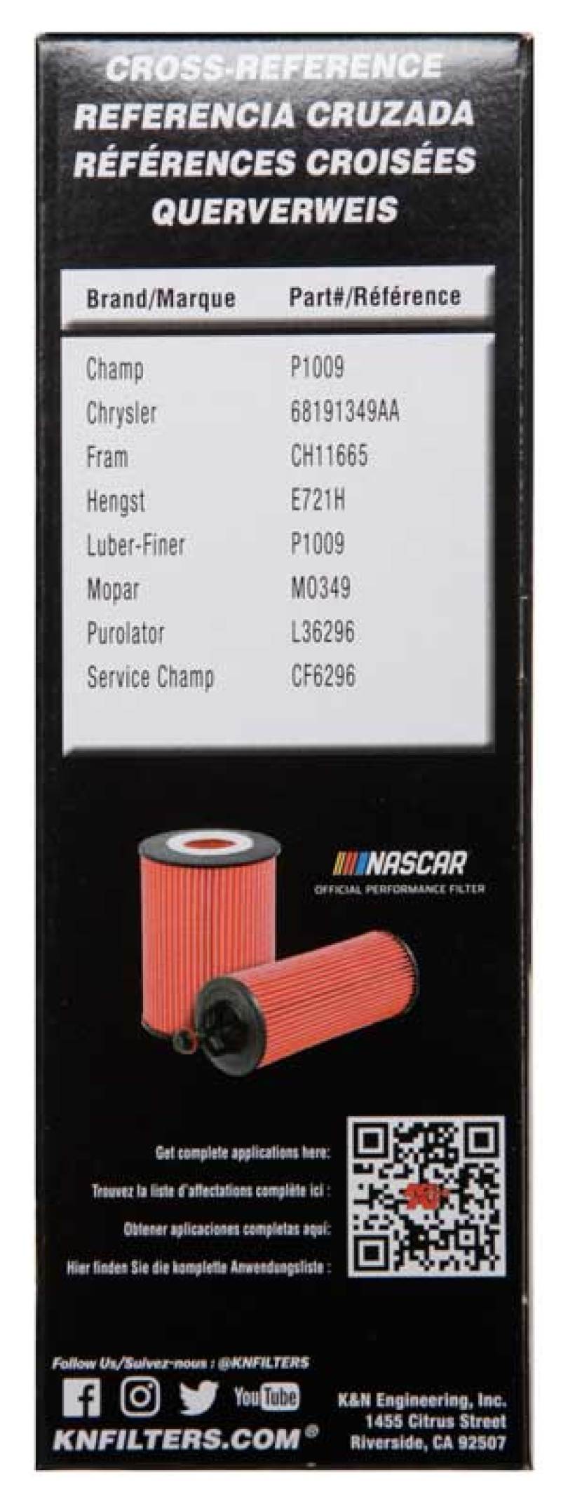 K&N Performance Oil Filter for 14-17 Dodge Durango 3.6L / 14-17 Jeep Grand Cherokee 3.6L-thumbmail-4