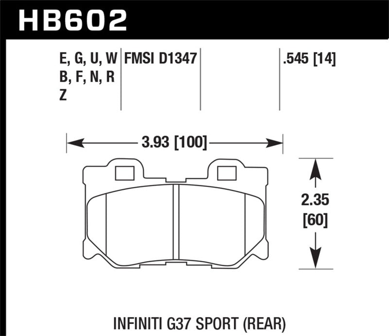 Hawk 14-19 Infiniti Q50 Rear ER-1 Brake Pads-thumbmail-1
