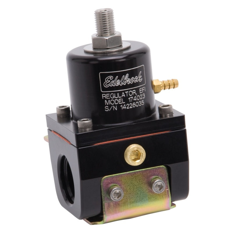 Edelbrock Fuel Pressure Regulator EFI 180 GPH 35-90 PSI -10In/Out -6 Return Black-thumbmail-2