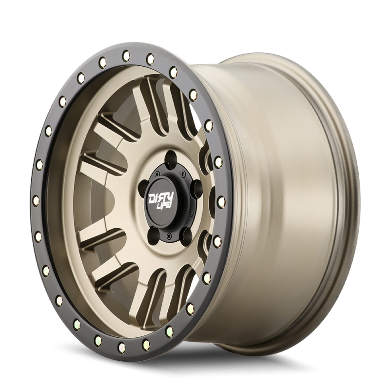 Dirty Life 9309 Canyon Pro 17x9/6x139.7 BP/-12mm Offset/106mm Hub Satin Gold Wheel - Beadlock-thumbmail-1