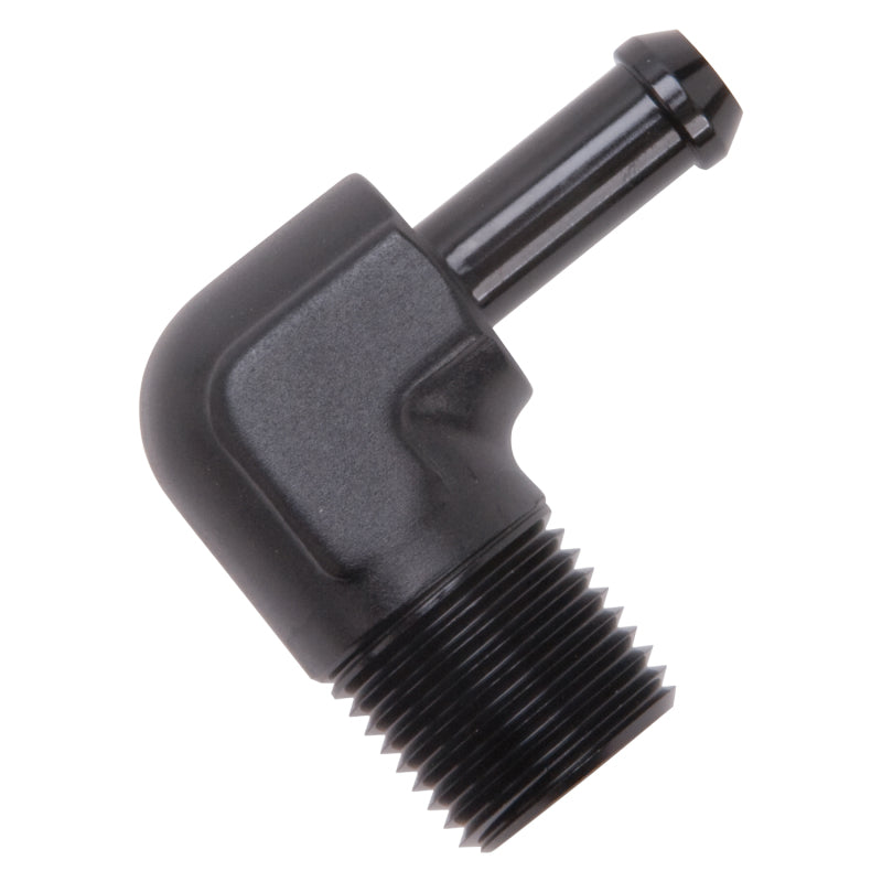 Edelbrock Hose End 90-Deg 1/2In NPT to 3/8In Barb Black Anodize-thumbmail-5
