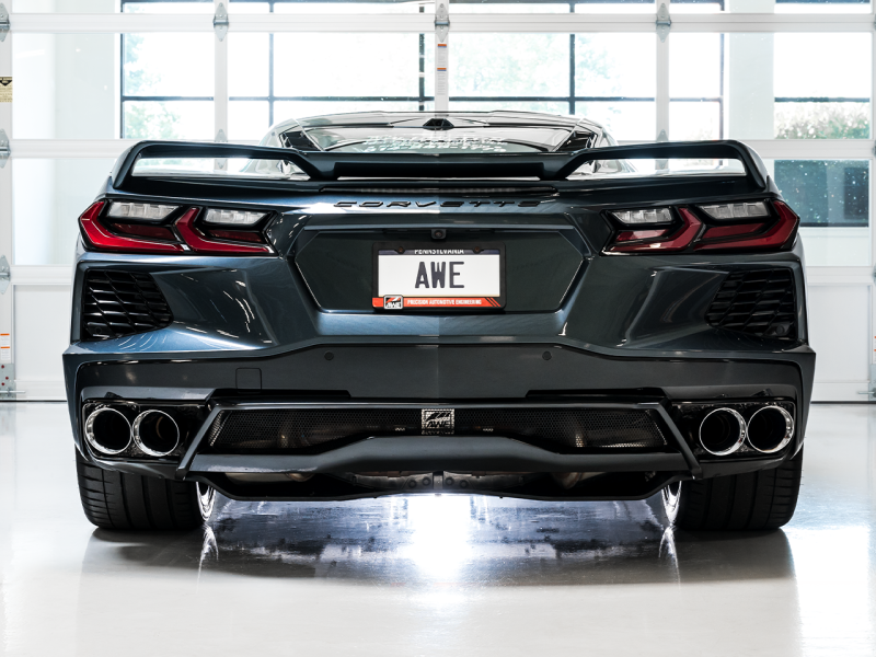 AWE Tuning 2020 Chevrolet Corvette (C8) Track Edition Exhaust - Quad Chrome Silver Tips-thumbmail-8